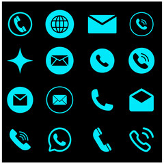 Phone icon vector set 1