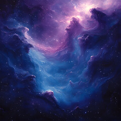 Deep space nebula vibrant stars glowing cosmic energy high resolution picture