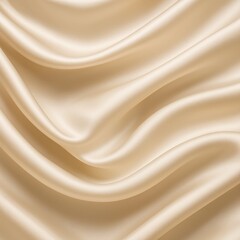 Obraz premium Soft Beige Satin Fabric with Flowing Folds – Elegant Minimalist Texture Close-Up