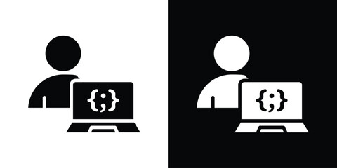 Programmer icon collection. line stroke icon. EPS 10