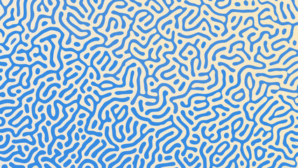 Abstract background featuring a blue and white turing pattern with organic shapes and fluid lines design