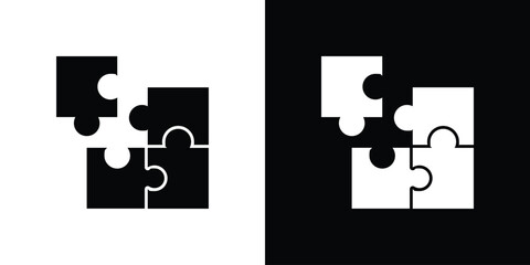 Puzzle piece icon collection. line stroke icon. EPS 10