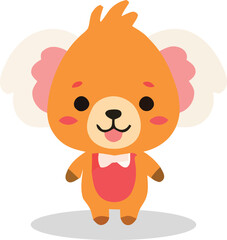 Cartoon Koala with Bowtie A charming illustration of a stylized orange koala bear.