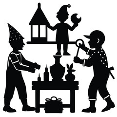 female runner silhouette in the rain splashing water