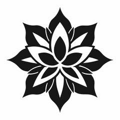 Abstract Flower silhouette vector icon 