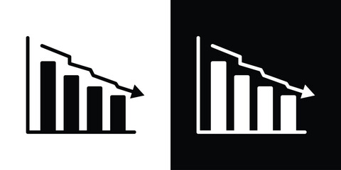 Reduction chart icon collection. line stroke icon. EPS 10
