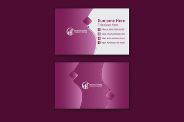 Gradient luxury abstract geometric business card template