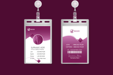 Gradient luxury abstract geometric shape id card Vertical template design