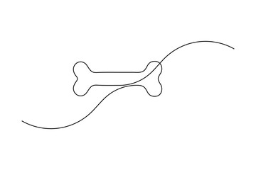 Obraz premium Dog Bone Icon Single Line Minimalist Art Vector Illustration