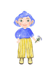 little girl with a flower