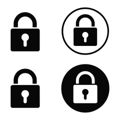 Secure Lock Icons Collection &ndash; Flat and Line Styles

