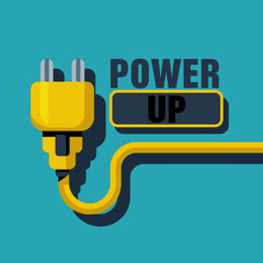 Yellow Electric Plug Power Up Energy Cable Cord Connection Power Supply Electricity Graphic Design Illustration Modern Minimalist Style Technology Background Digital Art Vector Image data bold icon   