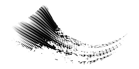 Tire tread marks, wheel textures, tire marks - car racing, motocross, drift, rally, off-road and others. Vector black isolated texture in grunge style © halwani