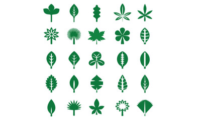 Leaves icons set