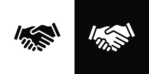 Shake hands icon collection. line stroke icon. EPS 10