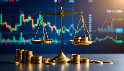 Balance Scale with Gold Coins