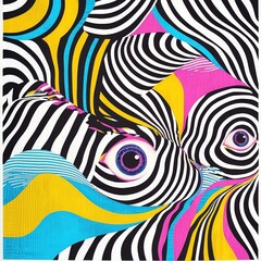 Optical illusion effect on printed fabric