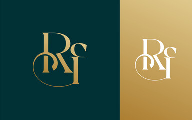 Initial letter RF FR logo design vector illustration for couple, wedding, and business