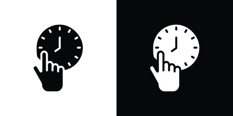 Specify at time icon collection. line stroke icon. EPS 10