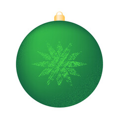 Christmas and New Year decoration on the tree in the form of a green ball. Vector illustration