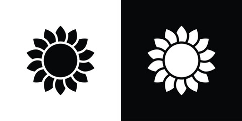 Sunflower icon collection. line stroke icon. EPS 10