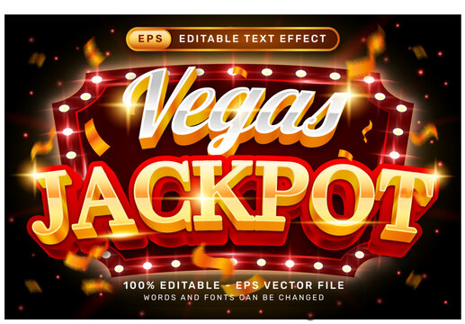  vegas jackpot 3d text effect and editable text effect with light background