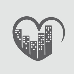 Modern city logo. Skyscraper, building, house, town set of icons. Vector illustration
