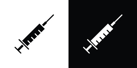 Syringe icon collection. line stroke icon. EPS 10