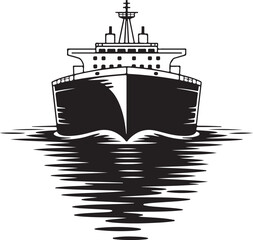 Fototapeta premium Ship Silhouette Vector Illustration for Transportation Design