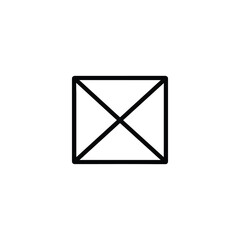 Monochrome Wireframe Placeholder Box Icon