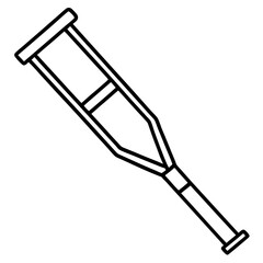 Minimal Crutch Line Icon