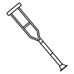 Minimal Crutch Line Icon