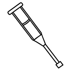 Minimal Crutch Line Icon