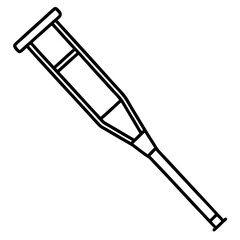 Minimal Crutch Line Icon