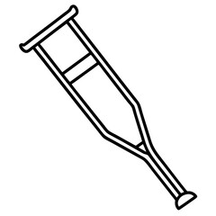 Minimal Crutch Line Icon