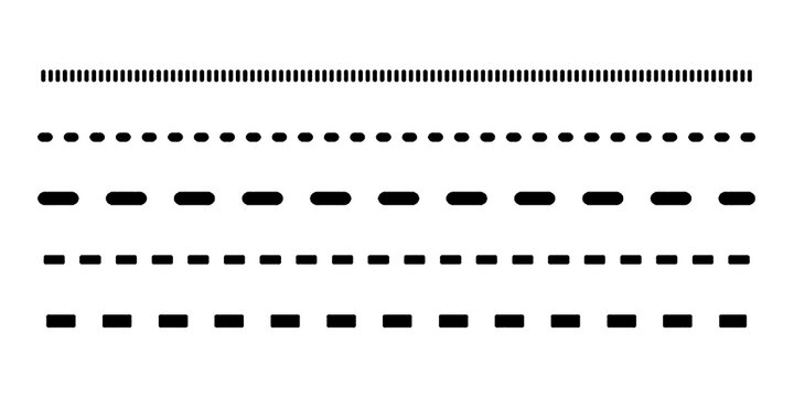 Abstract dashed border divider set vector illustration