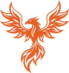 vector illustration of a fiery bird