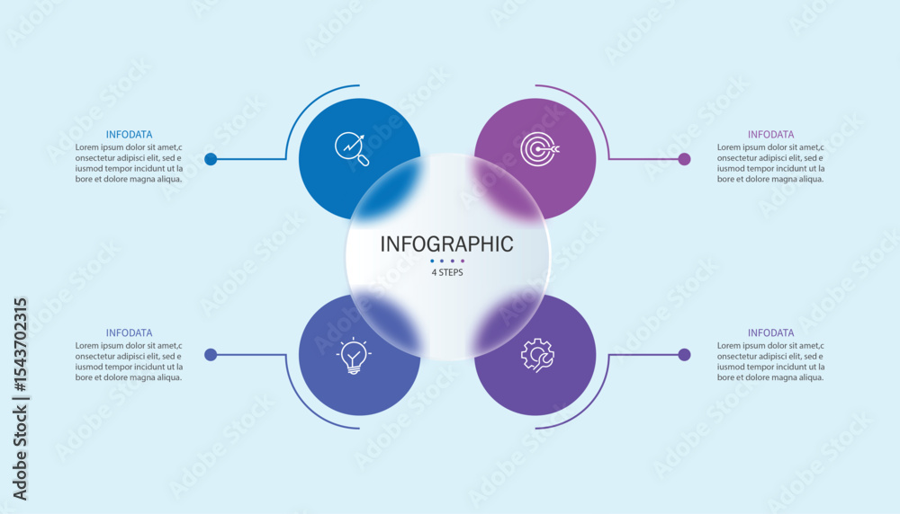 Leinwandbilder vector infographic label design with circle infographic template design and 4 options or steps.