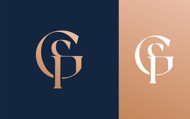 Initial letter GF FG logo design vector illustration for couple, wedding, and business