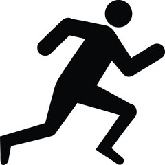 man fast run silhouette vector  on white background