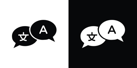 Translation icon collection. line stroke icon. EPS 10 © Recoonde
