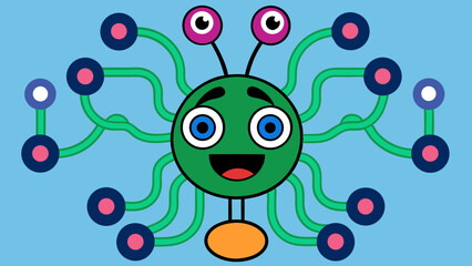 Quantum Multiverse Data Visual – Futuristic Neural Grid Vector Art.