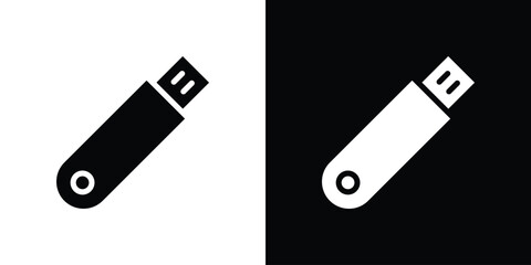 USB pendrive icon collection. line stroke icon. EPS 10
