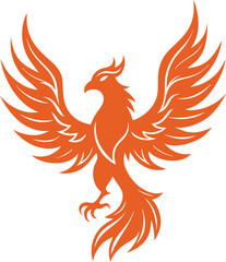 Fototapeta premium vector illustration of a fiery bird