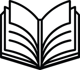 Open Book outline vector illustration on white background