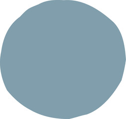 Hand Drawn Dusty Blue Circle Element on White Backdrop
