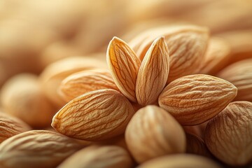 Almonds close-up. Dried nuts. Healthy snack