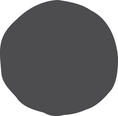 Minimalist gray irregular circle blob on a white background
