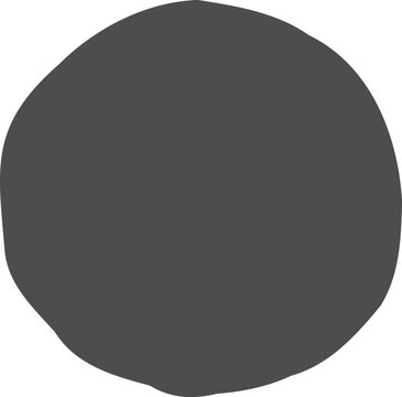 Minimalist gray irregular circle blob on a white background