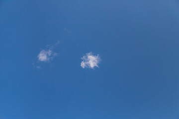 Blue sky with a few clouds background.